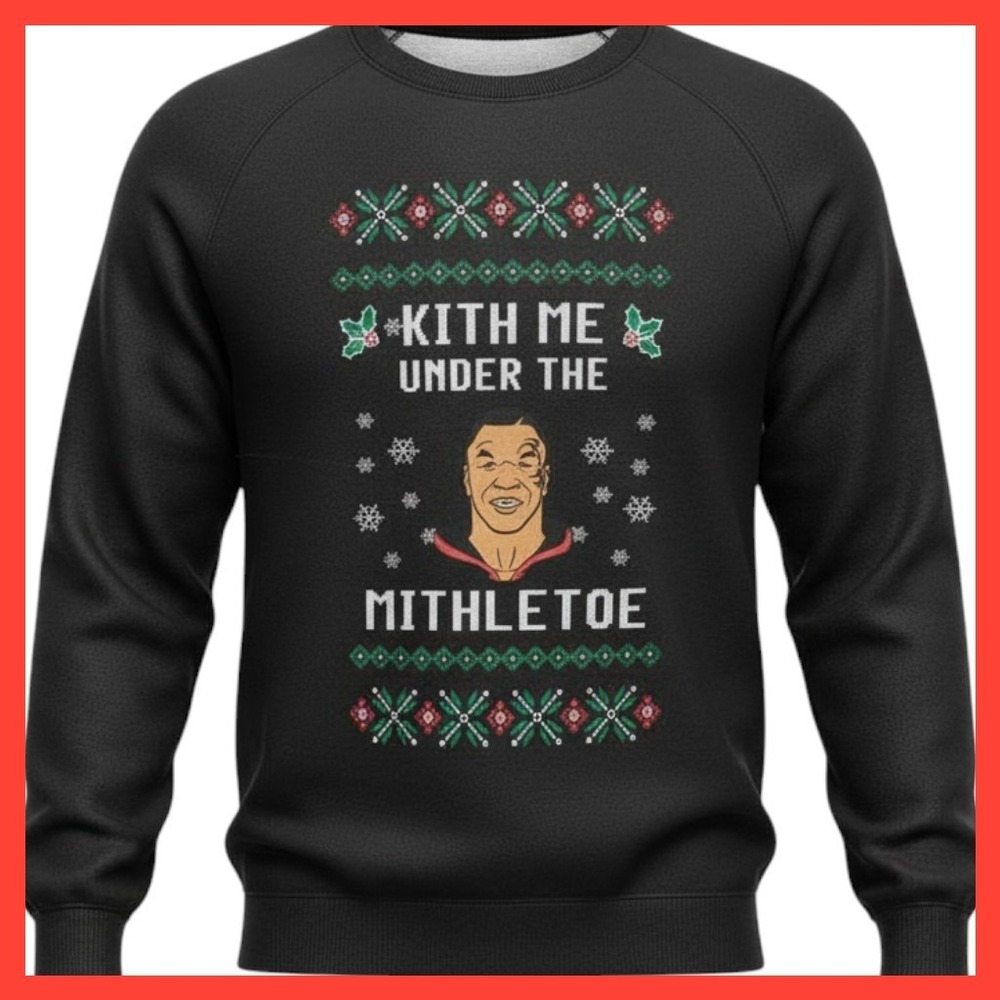 NWOT Mike Tyson Kith Me Under The Mistletoe Christmas‎ Sweatshirt 2XL